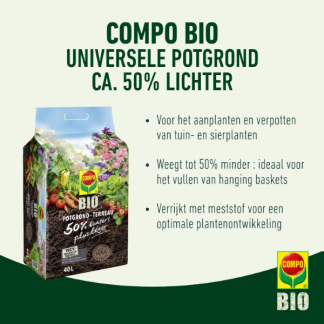 Compo Potgrond | Compo | 40 liter (Universeel, Natuurlijk, Hersluitbaar) 2141714017 K170116261 - 2