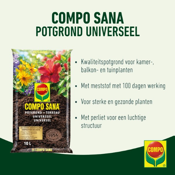 Compo Potgrond | Compo | Sana | 10 liter (Universeel, Meststof) 1113128017 K170116262 - 3