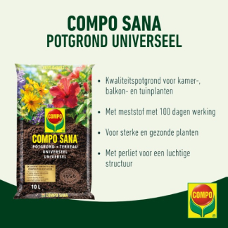 Compo Potgrond | Compo | Sana | 10 liter (Universeel, Meststof) 1113128017 K170116262 - 3