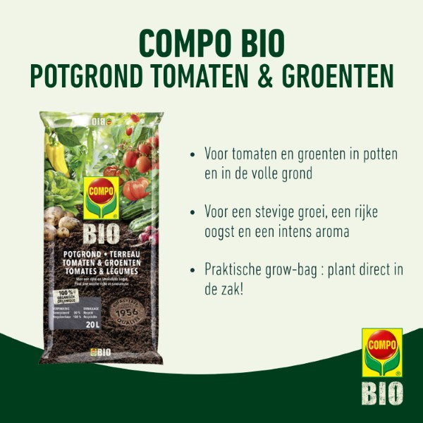 Compo Tomaten en groenten potgrond | Compo | 20 liter (Organisch) 2179708017 K170115762 - 3