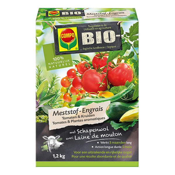 Compo Tomaten en kruiden mest | Compo | 1.2 kg (Organisch, Hersluitbaar) 2037302017 K170116091 - 1
