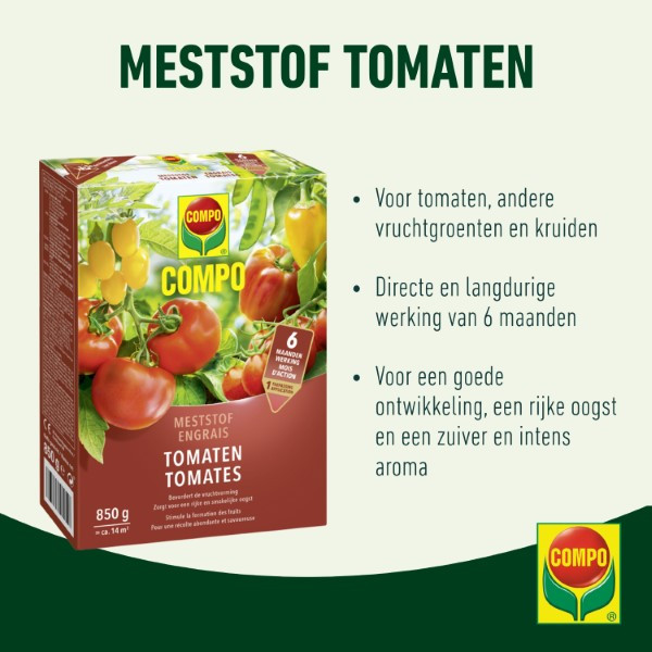 Compo Tomaten mest | Compo | 850 gram (14 m², Hersluitbaar) 2536312017/2536312017 K170115792 - 2