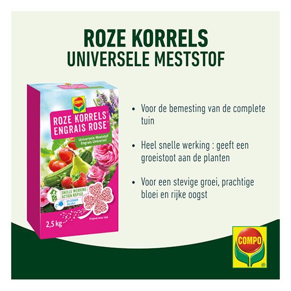 Compo Tuinmest | Compo | 1 kg (Roze korrel, Universeel) 2352002017 K170115947 - 2