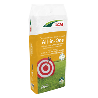 DCM Gazonvoeding all-in-one | DCM | 300 m² (15 kg, MINIGRAN®, Anti onkruid & mos) 1005846 K170505359 - 2