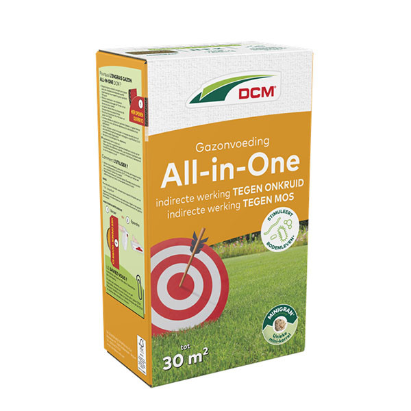 DCM Gazonvoeding all-in-one | DCM | 30 m² (1.5 kg, MINIGRAN®, Anti onkruid & mos) 1005845 K170505356 - 1