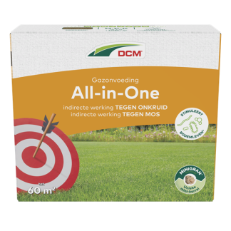 DCM Gazonvoeding all-in-one | DCM | 60 m² (3 kg, MINIGRAN®, Anti onkruid & mos) 1005960 K170505357 - 1