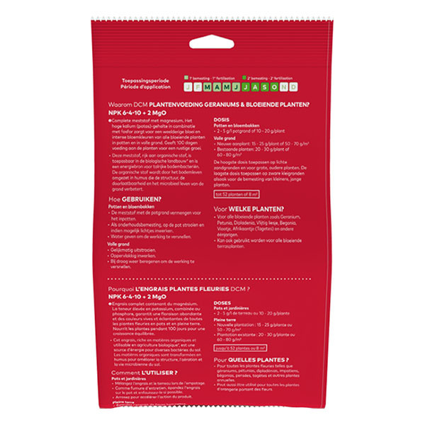 DCM Geraniums en bloeiende planten mest | DCM | 8 m² (0.65 kg, Bio-label) 1007539 K170115925 - 7