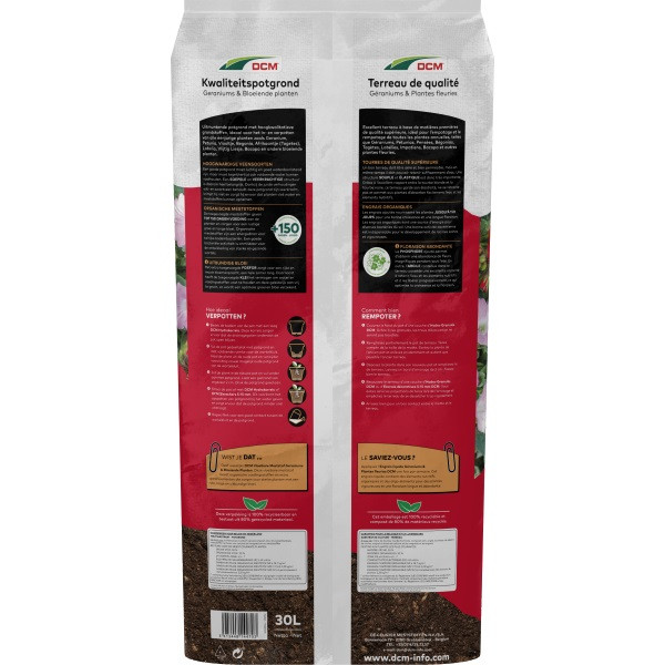 DCM Geraniums en bloeiende planten potgrond | DCM | 30 liter (Bio-label) 1004502 K170505122 - 6