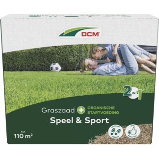 DCM Graszaad speelgazon 2-in-1 | DCM | 110 m² (Meststof, Strooidoos, 2.2 kg) 1004775 K170115649 - 2