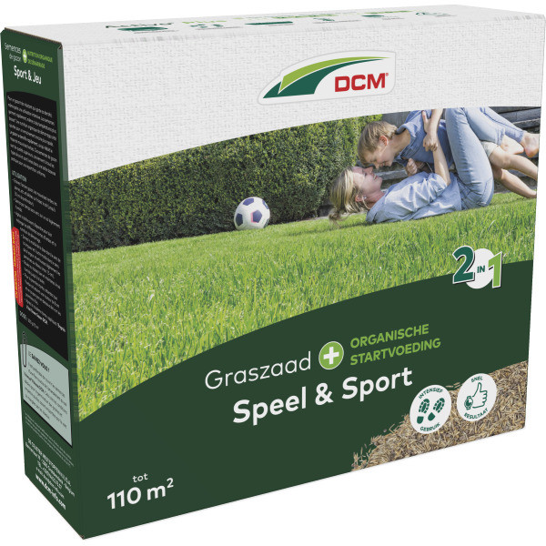 DCM Graszaad speelgazon 2-in-1 | DCM | 110 m² (Meststof, Strooidoos, 2.2 kg) 1004775 K170115649 - 1