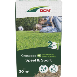 DCM Graszaad speelgazon 2-in-1 | DCM | 30 m² (Meststof, Strooidoos, 600 gram) 1004745 K170115652 - 2