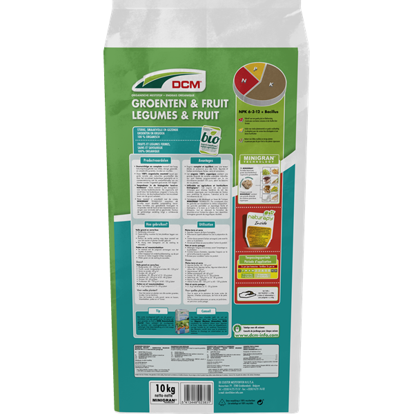 DCM Groenten en fruit mest | DCM | 10 kg (125 m², Organisch, Bio-label) 1000113 K170115721 - 6