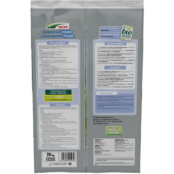DCM Zeewierkalk | DCM | 20 kg (Poeder, 250 m², Bio-label) 1000357 K170115752 - 6