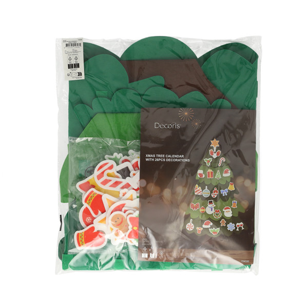 Decoris Aftelkalender kerstboom | Decoris | 103 x 70 cm | 26-delig 724330 K151000996 - 2