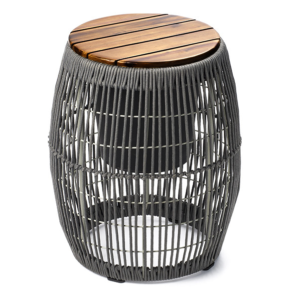 Delegatie aanval As Bijzettafel tuin | Decoris | Ton (Ø 40 x 49 cm, Grijs) Decoris Kabelshop.nl