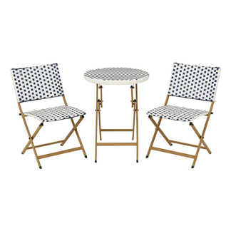 Decoris Bistroset | Decoris | 3-delig (Inklapbaar, Wicker, Blauw) 806479 K170105806 - 1