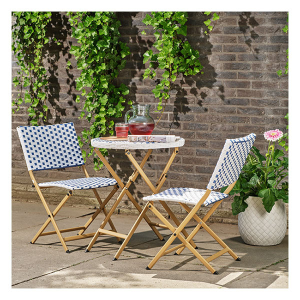 Decoris Bistroset | Decoris | 3-delig (Inklapbaar, Wicker, Blauw) 806479 K170105806 - 7