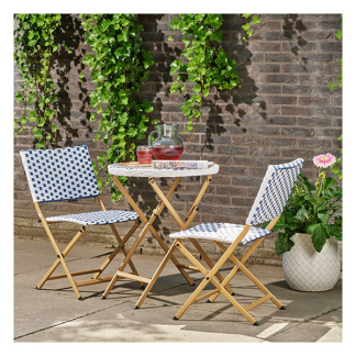 Decoris Bistroset | Decoris | 3-delig (Inklapbaar, Wicker, Blauw) 806479 K170105806 - 7