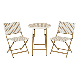 Decoris Bistroset | Decoris | 3-delig (Inklapbaar, Wicker, Wit) 806482 K170105807