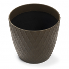 Bloempot | Decoris | Ø 35 centimeter (Kunststof, Binnen/Buiten, Bruin)