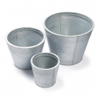 Bloempot | Decoris | Ø 38 cm | 3 stuks (Zink, Rond, Buiten, Grijs)