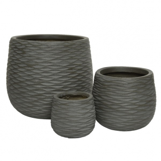 Decoris Bloempot | Decoris | Ø 42.5 cm | 3 stuks (Fiberclay, Binnen/Buiten, Bruin) 802547 K170116240 - 1