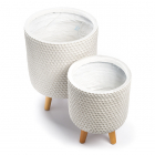 Decoris Bloempot op poten | Decoris | Ø 31 centimeter | 2 stuks (Fiberclay, Waterproof coating, Binnen/Buiten, Off-white) 802564 K170116232 Decoris Bloempot op poten | Decoris | Ø 31 centimeter | 2 stuks (Fiberclay, Waterproof coating, Binnen/Buiten, Off-white) 802564 K170116232