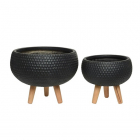 Decoris Bloempot op poten | Decoris | Ø 36.5 centimeter | 2 stuks (Fiberclay, Waterproof coating, Binnen/Buiten, Antraciet) 802528 K170116230 Decoris Bloempot op poten | Decoris | Ø 36.5 centimeter | 2 stuks (Fiberclay, Waterproof coating, Binnen/Buiten, Antraciet) 802528 K170116230