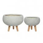 Decoris Bloempot op poten | Decoris | Ø 36.5 centimeter | 2 stuks (Fiberclay, Waterproof coating, Binnen/Buiten, Off-white) 802526 K170116229 Decoris Bloempot op poten | Decoris | Ø 36.5 centimeter | 2 stuks (Fiberclay, Waterproof coating, Binnen/Buiten, Off-white) 802526 K170116229