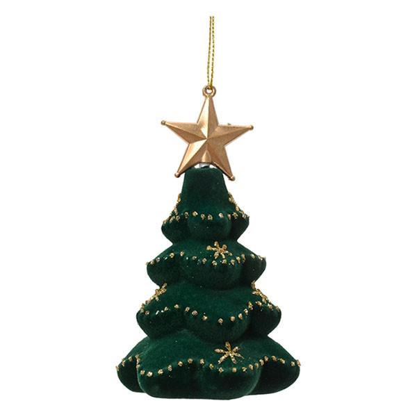 Decoris Boom kerst ornament | Decoris | 6.8 x 6.8 x 11.2 cm (Groen) 28264 K151001697 - 1