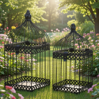 Decoris Decoratieve vogelkooi | Decoris | 20 x 20 x 47 cm (IJzer) 873178 K170105728 - 3