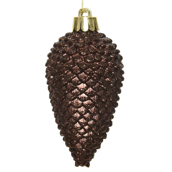 Decoris Dennenappel kerst ornament | Decoris | 6 stuks (Bruin) 028589 K151000462 - 2