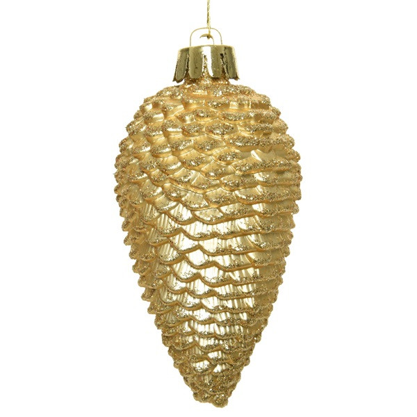 Decoris Dennenappel kerst ornament | Decoris | 6 stuks (Goud) 028570 K151000407 - 2