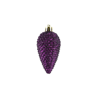 Decoris Dennenappel kerst ornament | Decoris | 6 stuks (Paars) 22857 K151000919