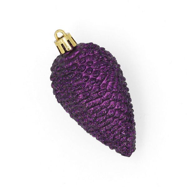 Decoris Dennenappel kerst ornament | Decoris | 6 stuks (Paars) 22857 K151000919 - 2