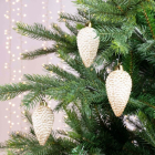 Decoris Dennenappel kerst ornament | Decoris | 6 stuks (Wit) 28594 K151000733 - 3