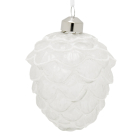 Decoris Dennenappel kerst ornament | Decoris (Glas, Wit) 125210 K150304033 - 1