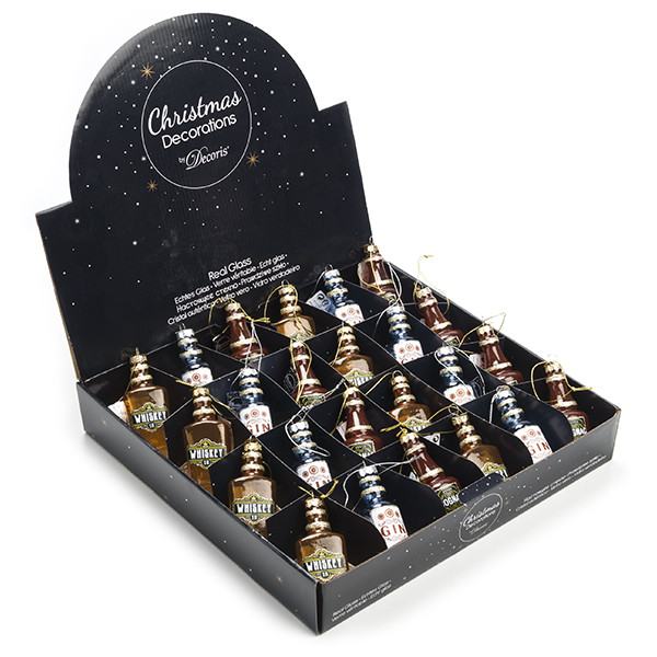 Decoris Drankflesje kerst ornament | Decoris | Set van 24 (Glas) 125043 K151000607 - 1