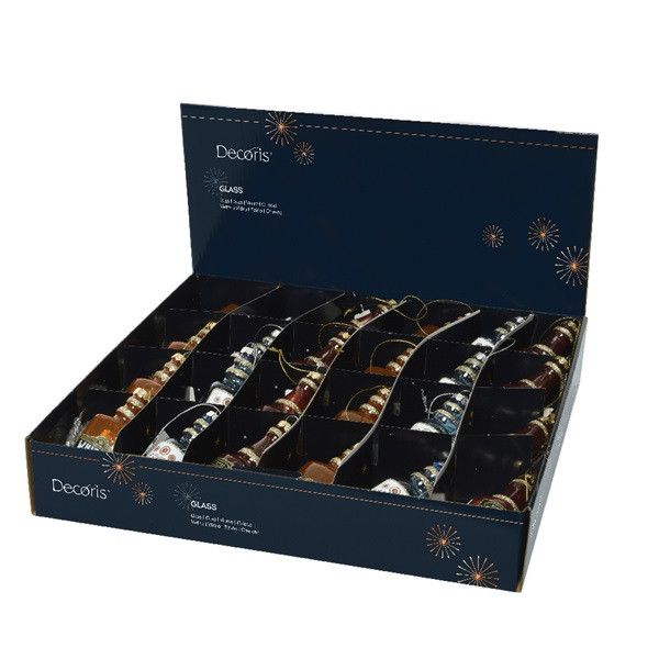 Decoris Drankflesje kerst ornament | Decoris | Set van 24 (Glas) 125043 K151000607 - 5