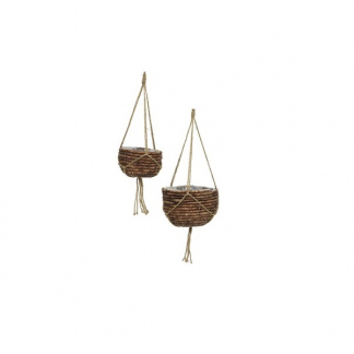 Decoris Hangende plantenmand | Decoris | 2 stuks (Waterhyacint, Binnen, Bruin) 838275 K170116216 - 1