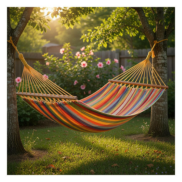 Decoris Hangmat | Decoris | 200 x 100 cm (Meerkleurig, Polyester, 100% FSC-hout) 806476 K170105790 - 2