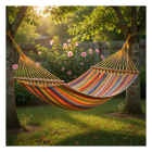 Decoris Hangmat | Decoris | 200 x 100 cm (Meerkleurig, Polyester, 100% FSC-hout) 806476 K170105790 - 2