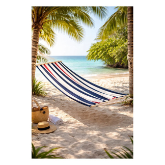 Decoris Hangmat | Decoris | 2 x 0.8 meter (Spreidstokken, Blauw/Rood) 840010 K170104768 - 2