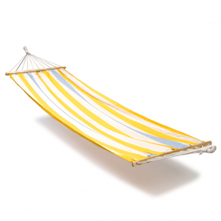 Decoris Hangmat | Decoris | 2 x 0.8 meter (Spreidstokken, Geel/Lichtblauw) 840010-3 K170104770 - 1