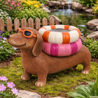 Decoris Honden beeld | Decoris | 52 cm (Met zwembril en zwembanden, Magnesium) 891596 K170105720 - 3