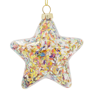 Decoris Kerst ornament | 9 x 3.5 x 9.5 cm (Ster, Glas, Binnen) 070158 K150304034 - 1