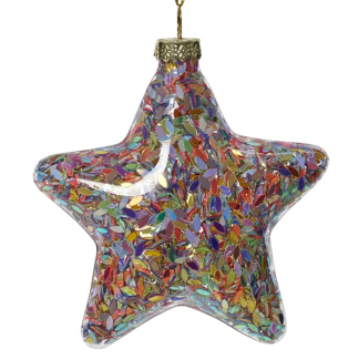 Decoris Kerst ornament | 9 x 3.5 x 9.5 cm (Ster, Glas, Binnen) 070158 K150304034 - 2
