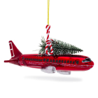 Decoris Kerst ornament | Decoris | 12.3 x 15.9 x 8.2 cm (Vliegtuig, Glas, Rood) 121531 K151000708 - 2