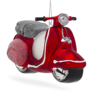 Decoris Kerst ornament | Decoris | 4.5 x 11.5 x 7 cm (Scooter, Glas, Rood, Glitter) 120445 K151000704 - 1