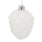 Decoris Kerst ornament | Dennenappel (Glas, Wit) 125210 K150304033 - 1
